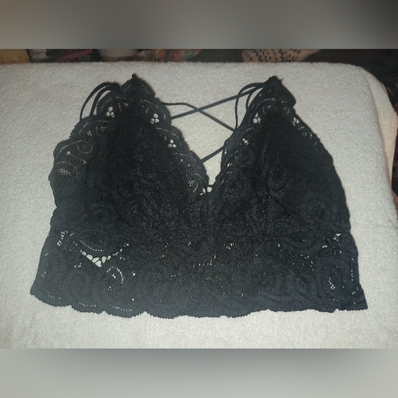 PINK Victoria's Secret Other - Pink Victoria's Secret Black Smocked Lace Bralette Size M